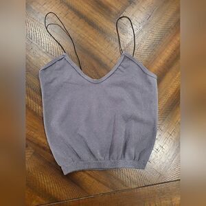 Free People Skinny Strap Brami Lurex Sparkly Grey M/L